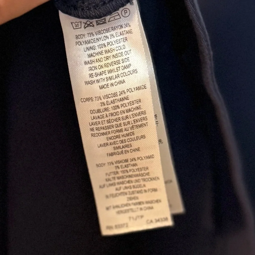 French Connection Sleeveless Colorblock Blue Navy Sheath Mini Dress- US 8 - Picture 4 of 5